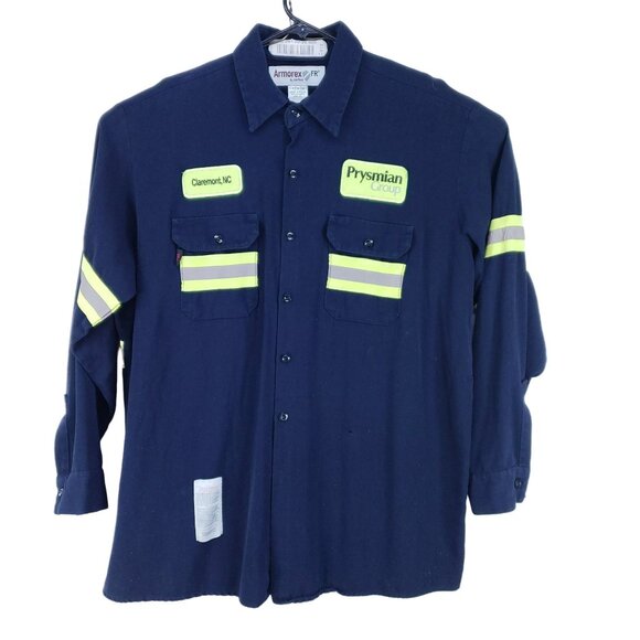 2 Uniform Shirts Amorex FR Men's Size 18.5 Arc 2 Blue - Picture 1 of 4